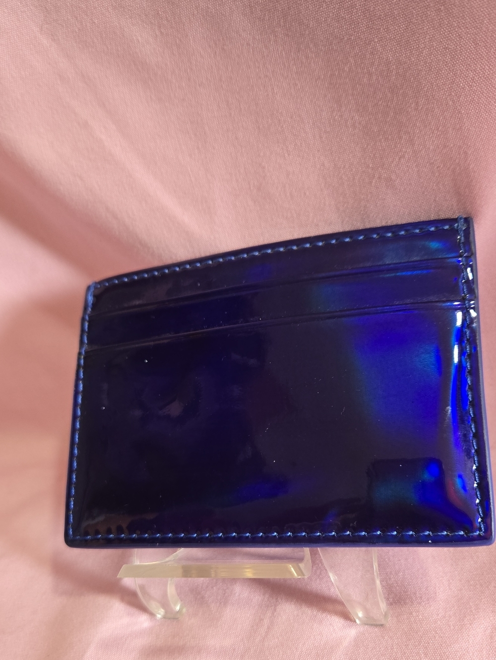 kate spade Iridescent Navy Blue Card Wallet Story Book Lining - Picture 4 of 5